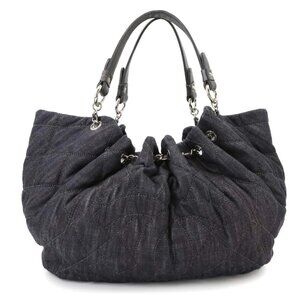 CHANEL Coco Cabas GM Tote Bag Denim Navy Black A46887 Purse 90265861